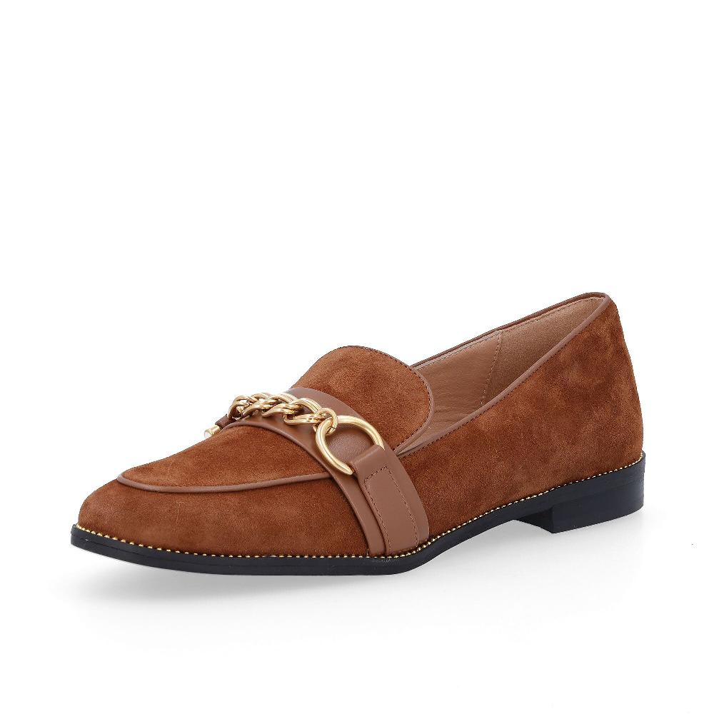 QVC Galieti Mocassini in pelle con catena e tacco 2 cm