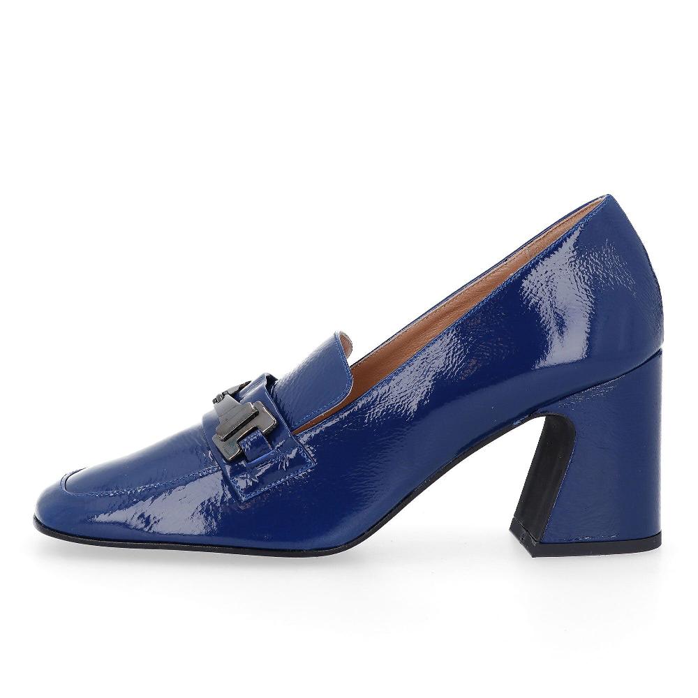 QVC Galieti Mocassini In Pelle Con Motivo Morsetto Tacco 8cm