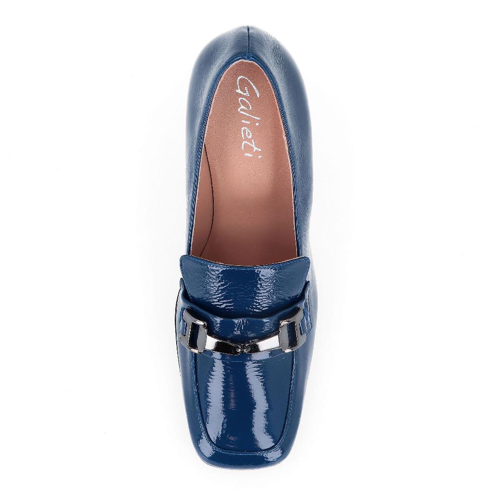 QVC Galieti Mocassini In Pelle Con Motivo Morsetto Tacco 8cm