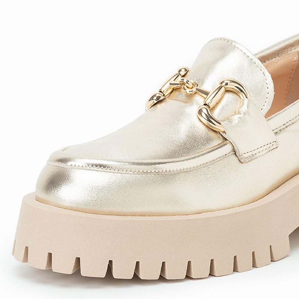 QVC Galieti Mocassini In Pelle Laminata Con Morsetto