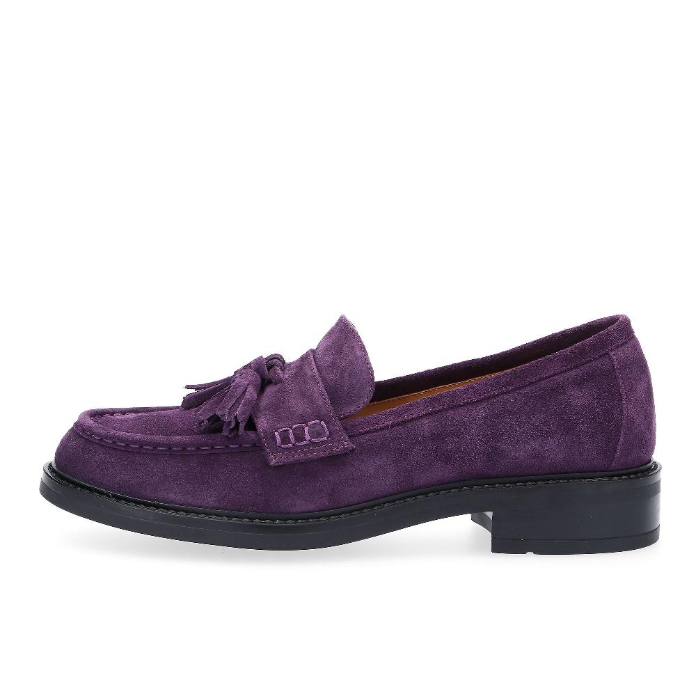 QVC Galieti Mocassini In Pelle Scamosciata Con Nappine Tacco 4cm
