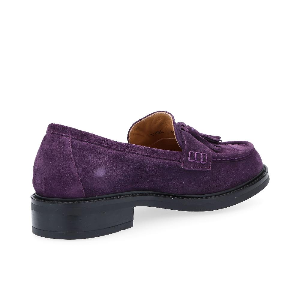 QVC Galieti Mocassini In Pelle Scamosciata Con Nappine Tacco 4cm