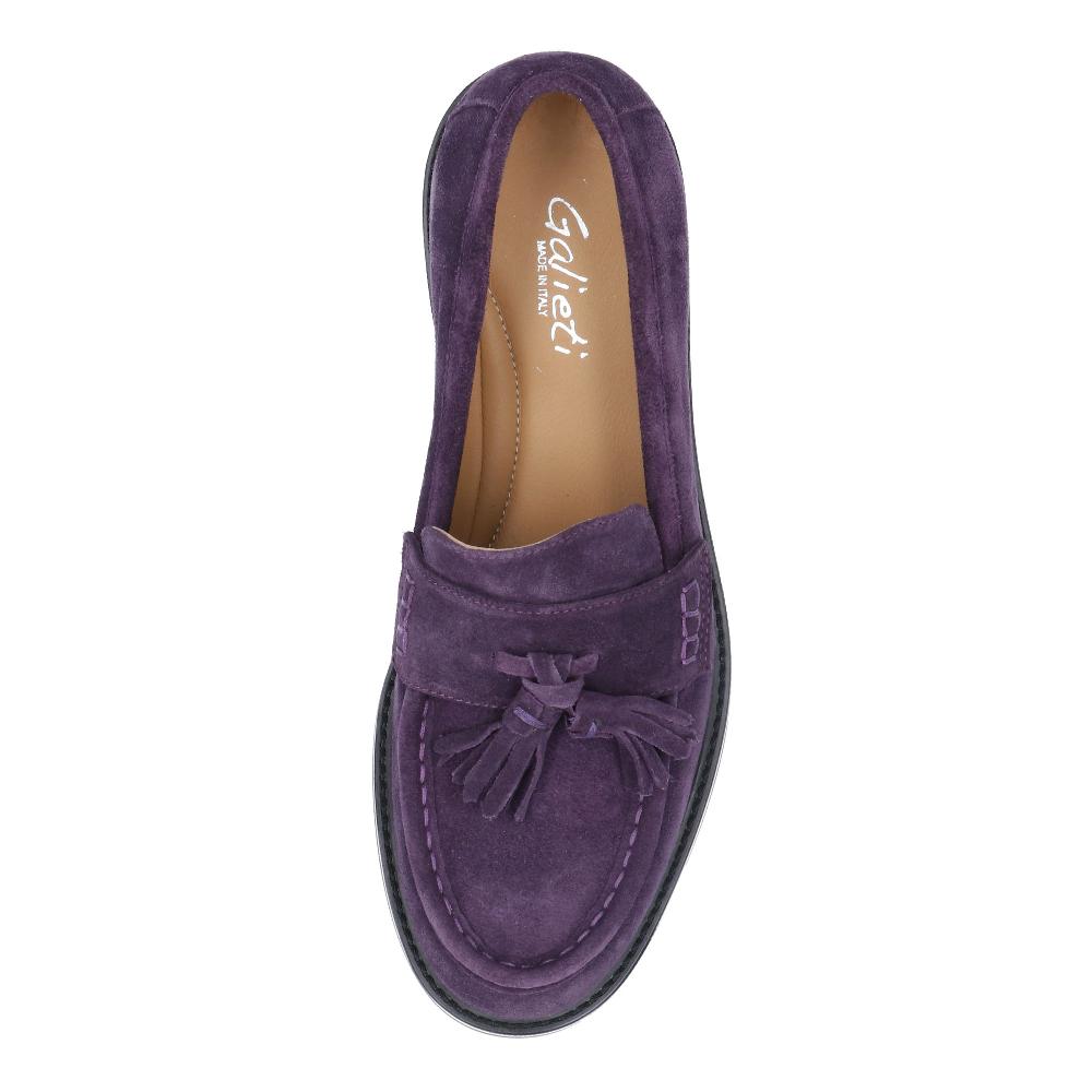 QVC Galieti Mocassini In Pelle Scamosciata Con Nappine Tacco 4cm
