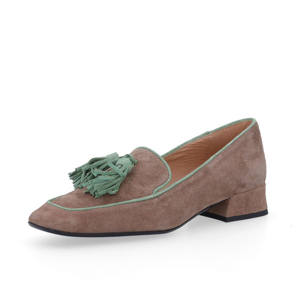 QVC Galieti Mocassini in pelle scamosciata con nappine
