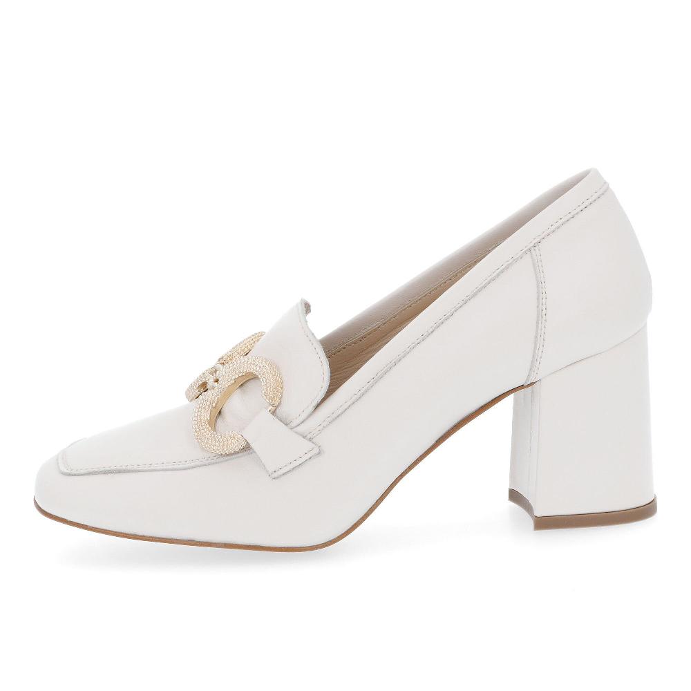 QVC Galieti Mocassino In Pelle Motivo Morsetto Tacco 8 Cm Made In Italy