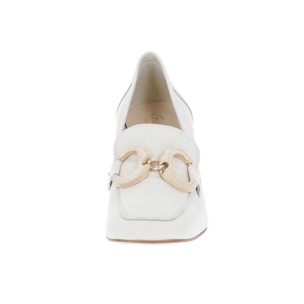 QVC Galieti Mocassino In Pelle Motivo Morsetto Tacco 8 Cm Made In Italy