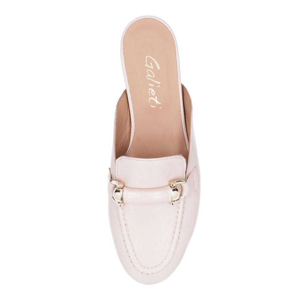 QVC Galieti Sabot In Pelle Con Fascetta Decorativa E Tacco 1 5 Cm