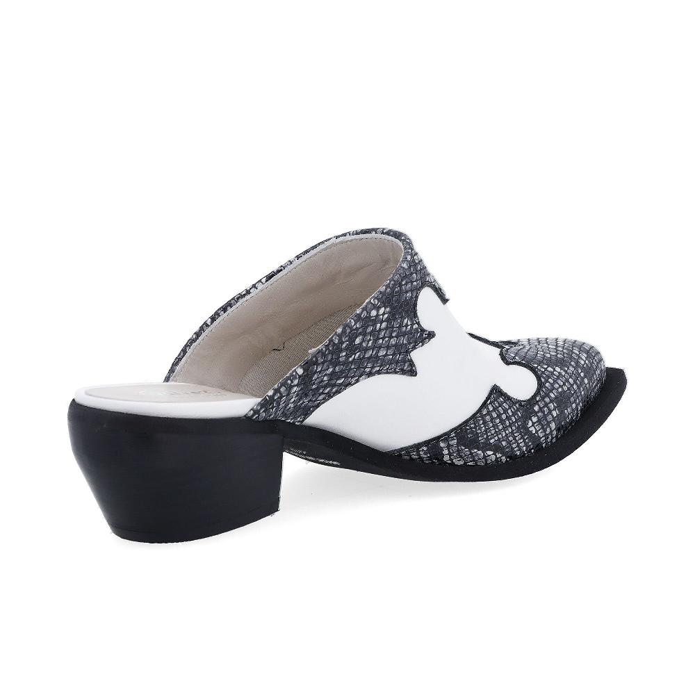 QVC Galieti Sabot In Pelle Con Inserti Effetto Pitonato