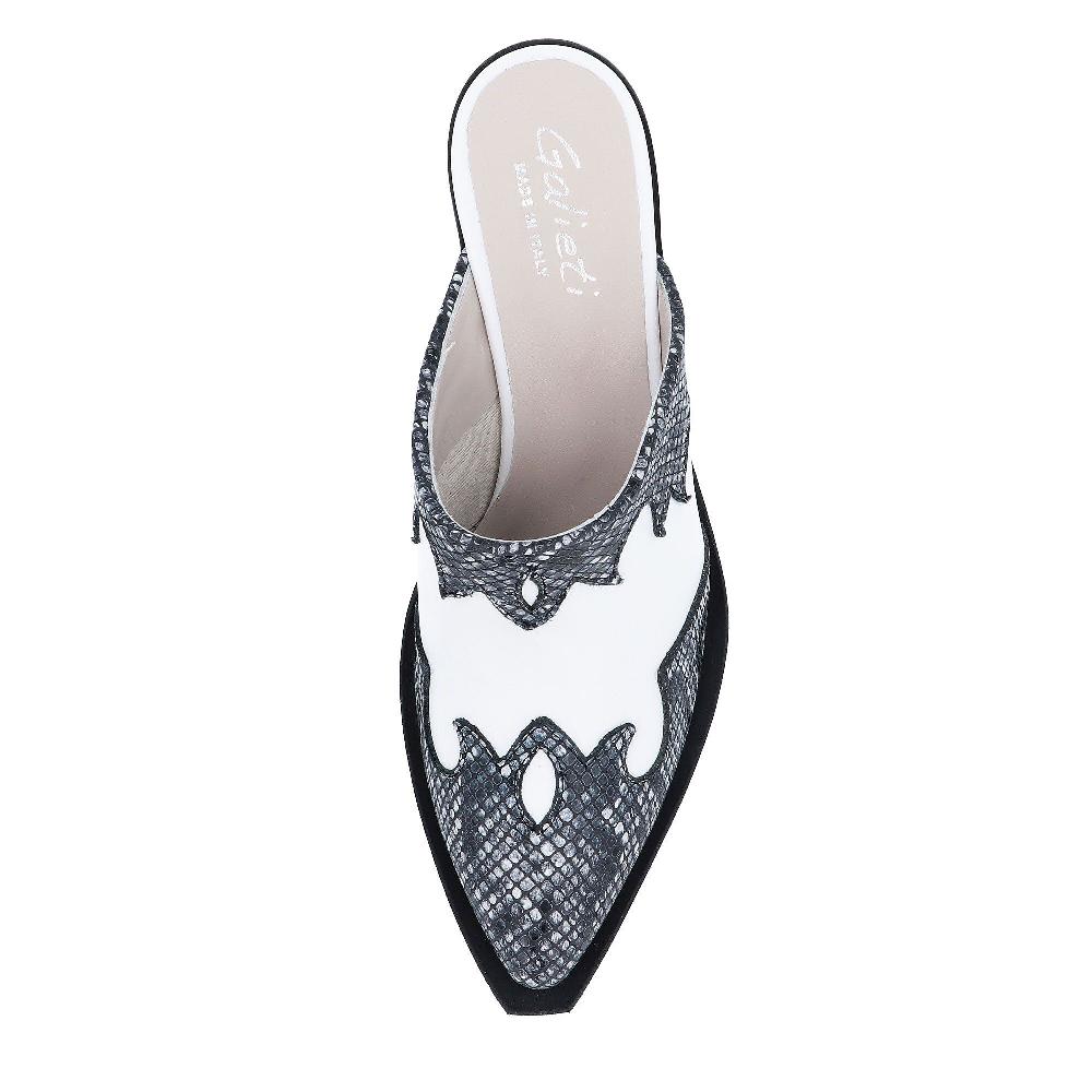 QVC Galieti Sabot In Pelle Con Inserti Effetto Pitonato