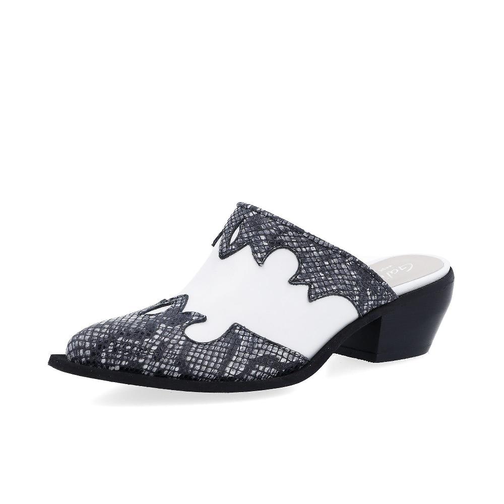 QVC Galieti Sabot in pelle con inserti effetto pitonato