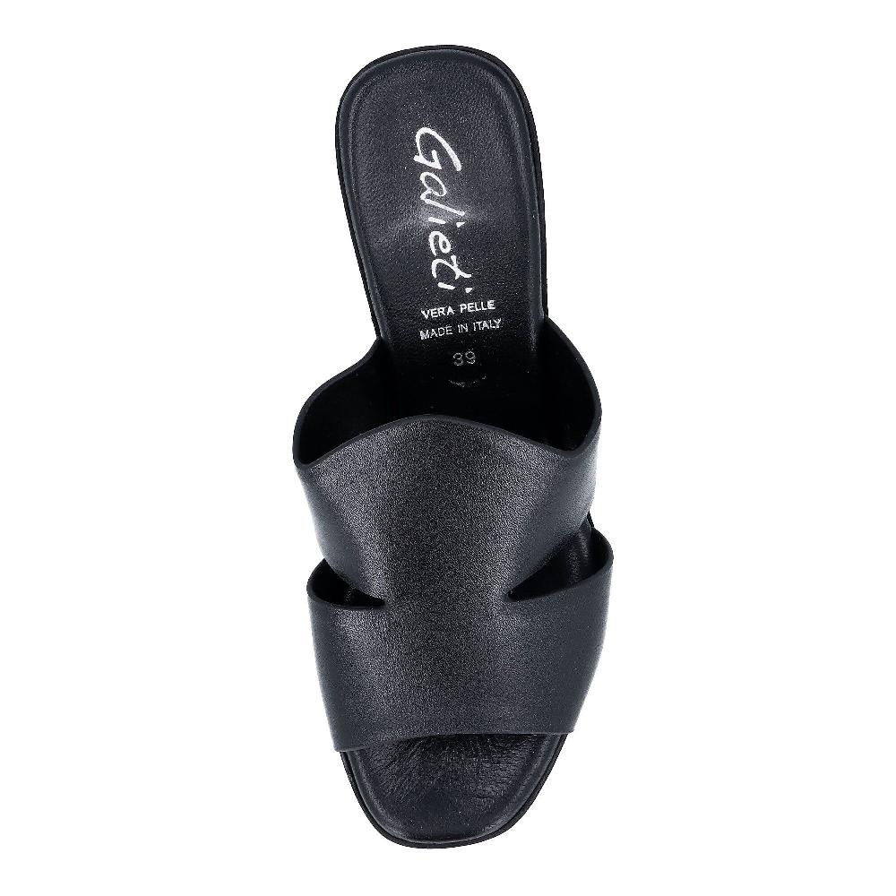 QVC Galieti Sabot In Pelle Con Plateau E Tacco Effetto Legno 11 Cm