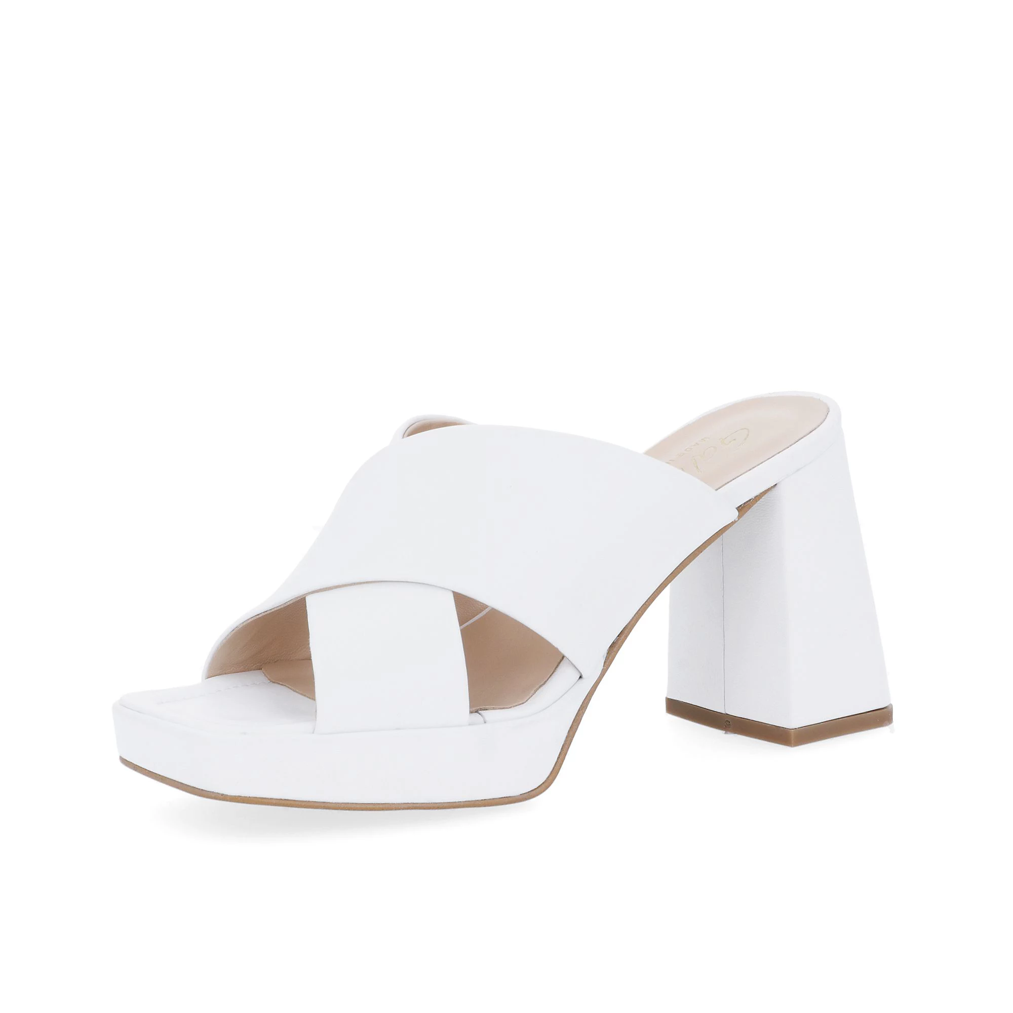 QVC Galieti Sabot in pelle Fasce incrociate Plateau 3 Tacco 9 cm Made in Italy