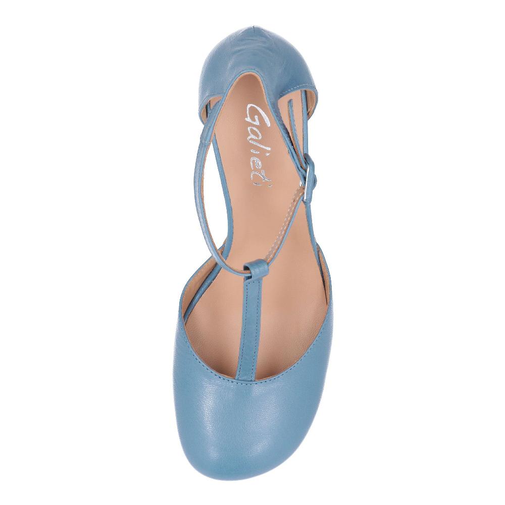 QVC Galieti Sandali A T In Pelle Con Punta Tonda E Tacco 7 Cm