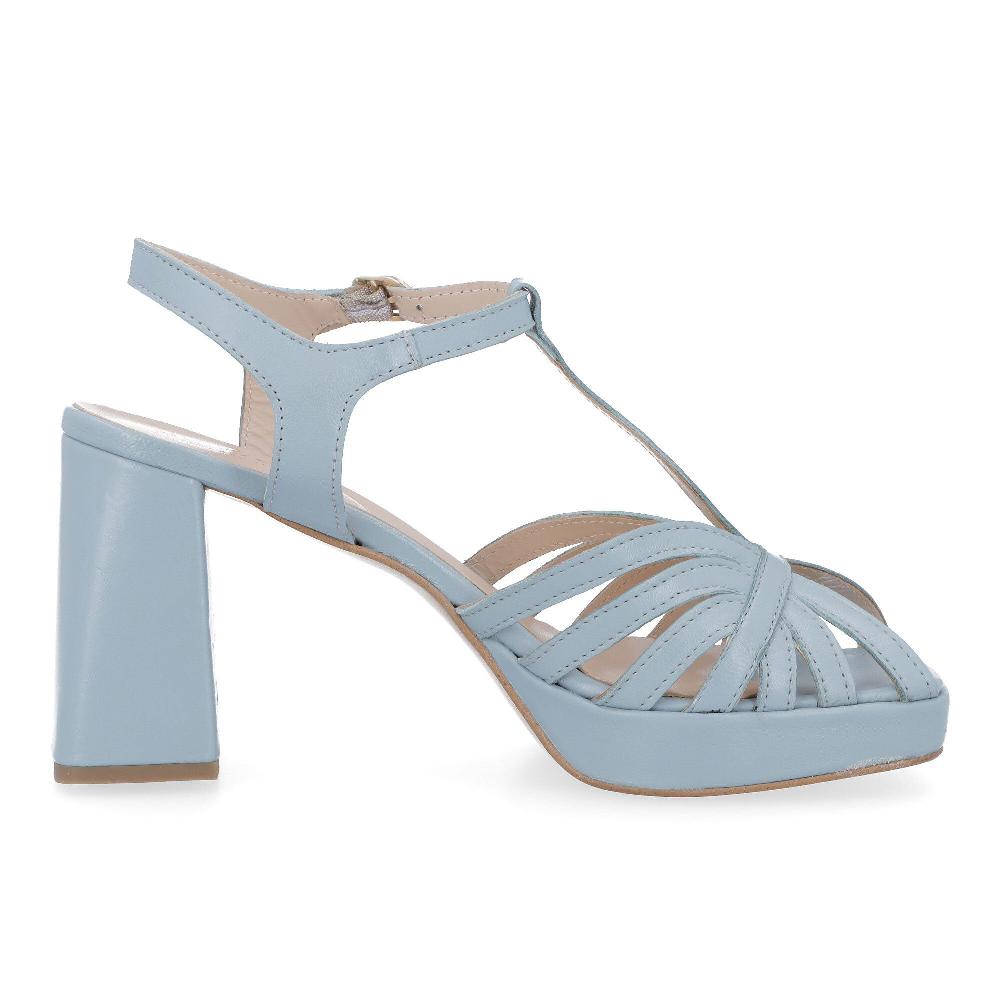QVC Galieti Sandali A T In Pelle Con Tacco 9 Cm E Fascette