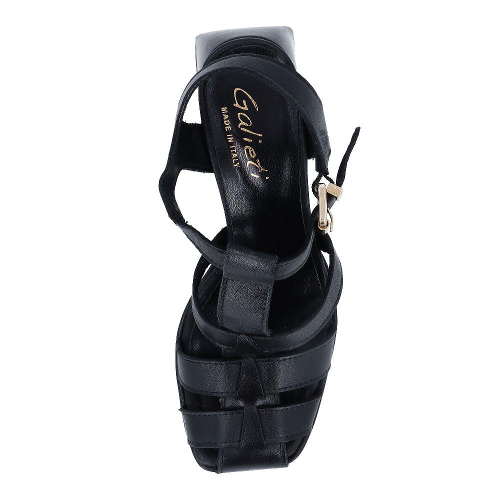 QVC Galieti Sandali A T In Pelle Con Tacco 9 Cm E Plateau