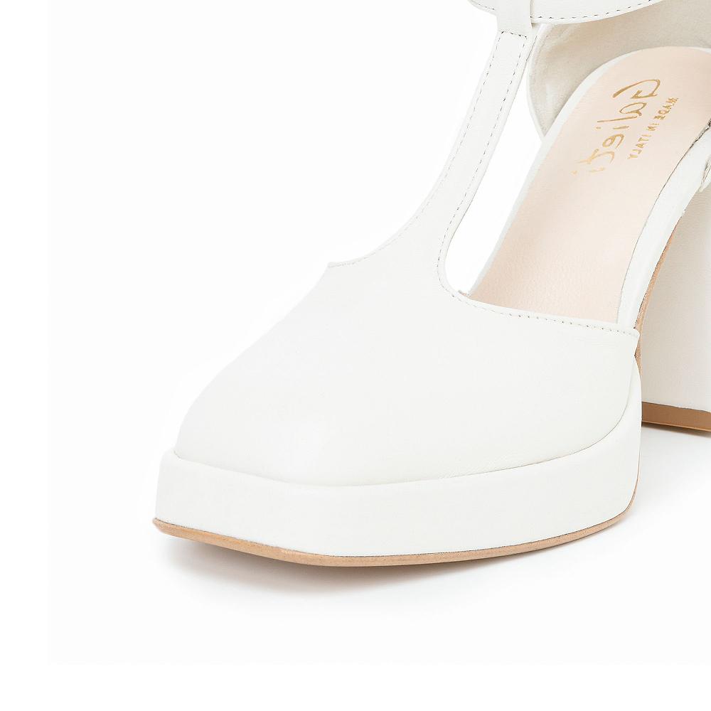 QVC Galieti Sandali A T In Pelle Con Tacco Ampio 9cm