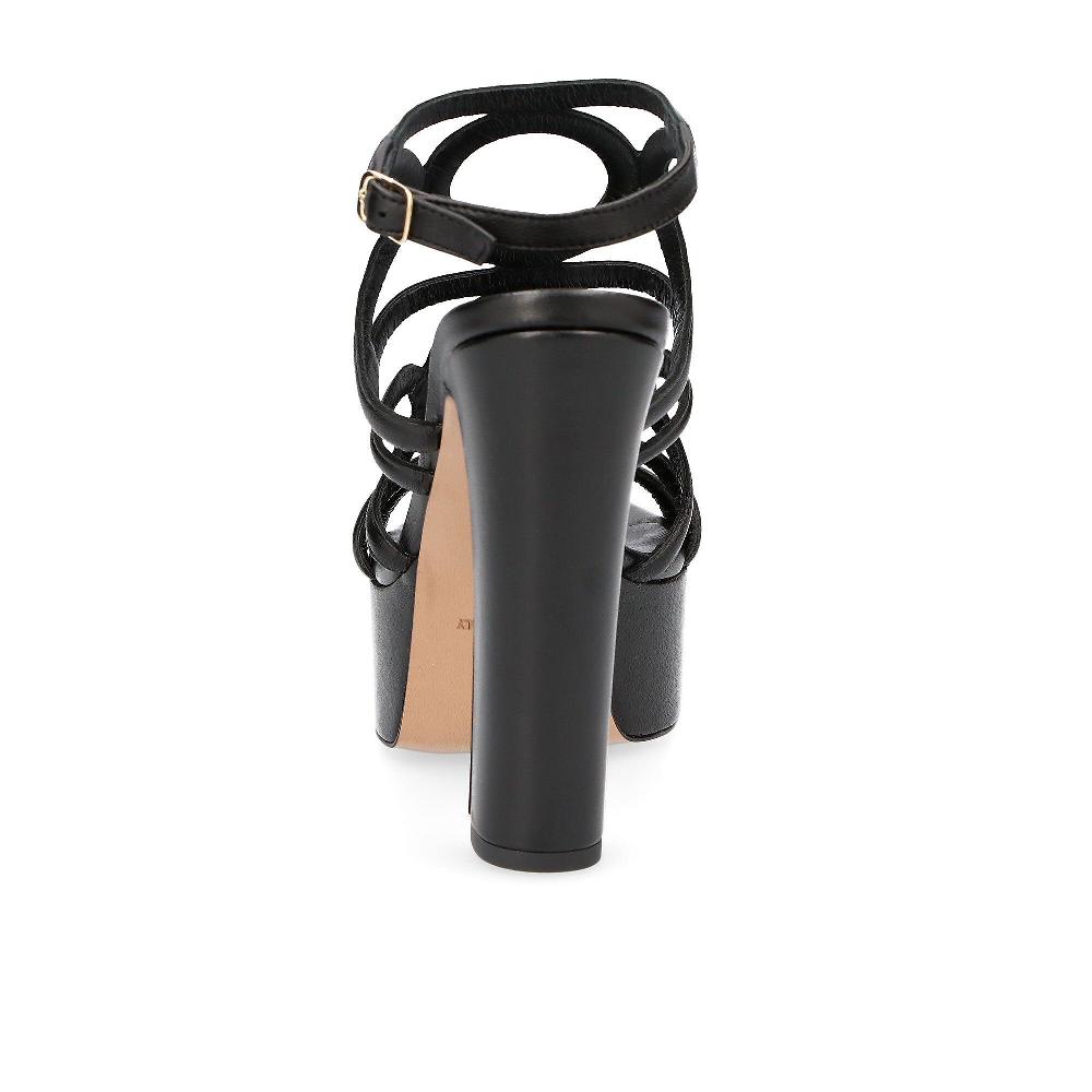 QVC Galieti Sandali In Pelle Con Tacco 13 Cm E Plateau