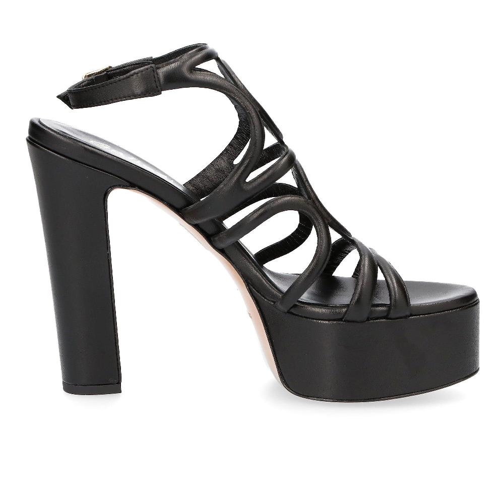 QVC Galieti Sandali In Pelle Con Tacco 13 Cm E Plateau