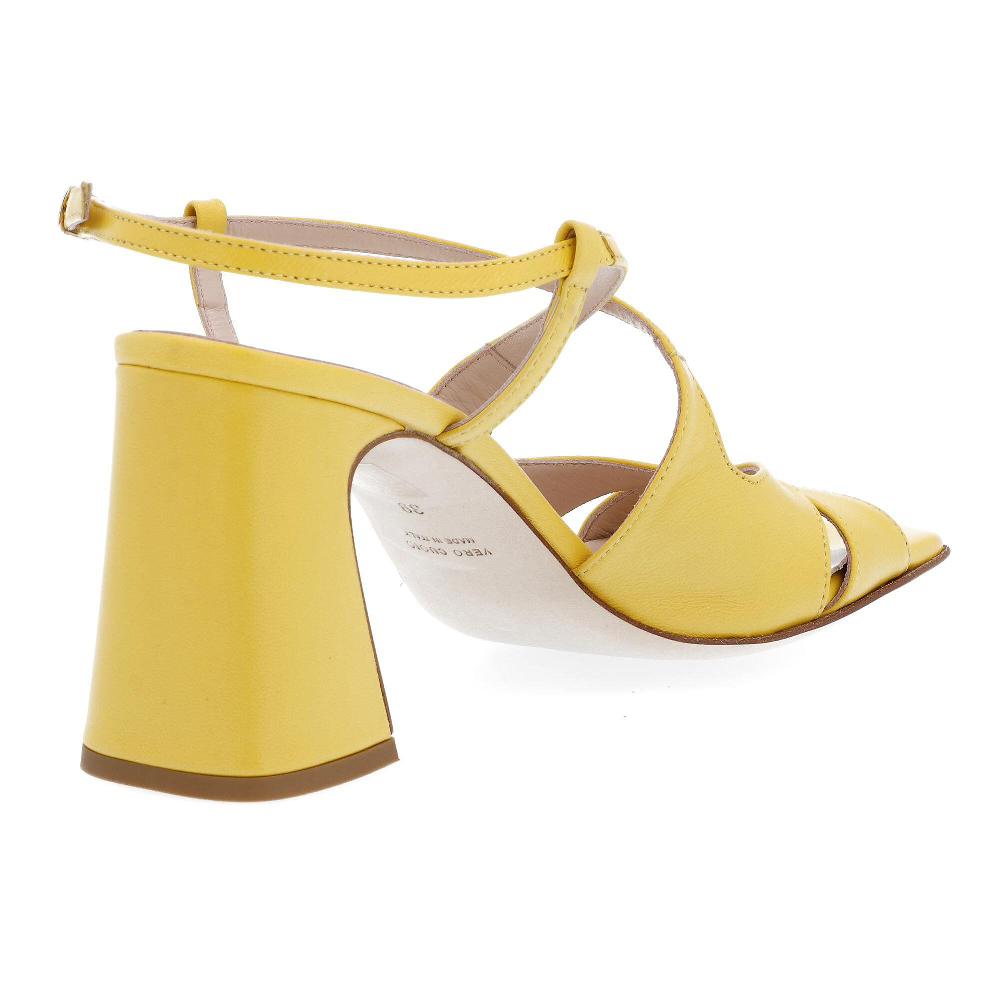 QVC Galieti Sandali In Pelle Con Tacco Quadrato 8 Cm