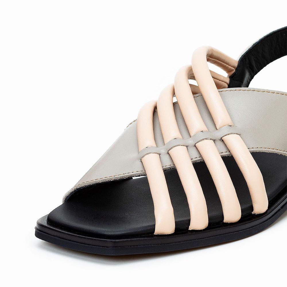 QVC Galieti Sandali In Pelle E Sintetico Con Fasce Tacco 2 Cm
