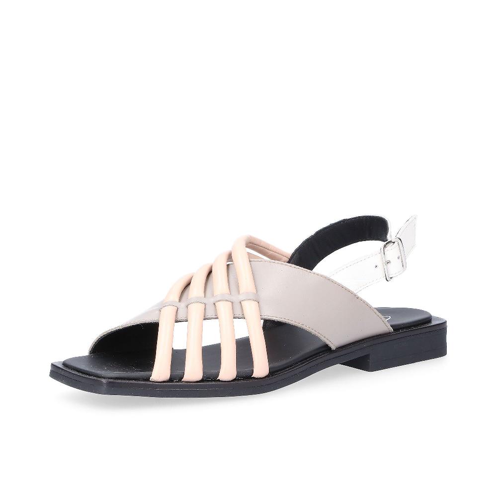QVC Galieti Sandali in pelle e sintetico con fasce tacco 2 cm