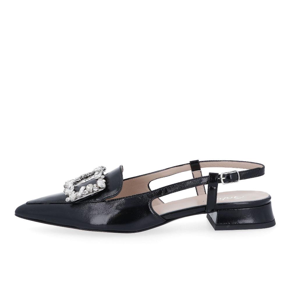 QVC Galieti Sandali Slingback In Pelle Con Decoro Gioiello