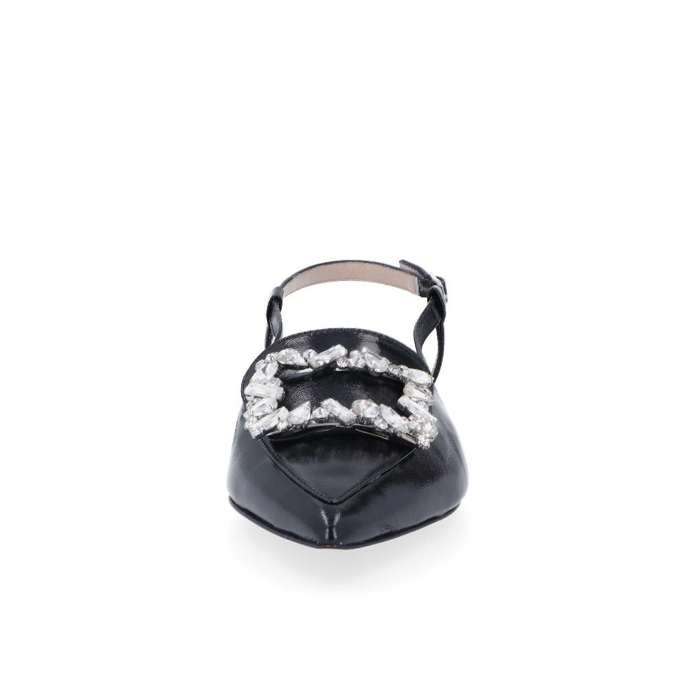 QVC Galieti Sandali Slingback In Pelle Con Decoro Gioiello