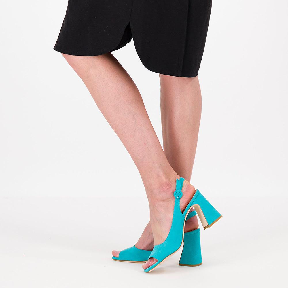 QVC Galieti Sandali slingback in pelle con tacco 9 cm