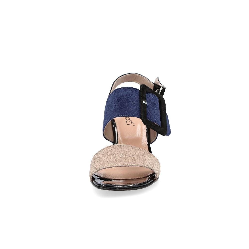 QVC Galieti Sandalo In Pelle Con Maxi Fibbia Tacco 7cm