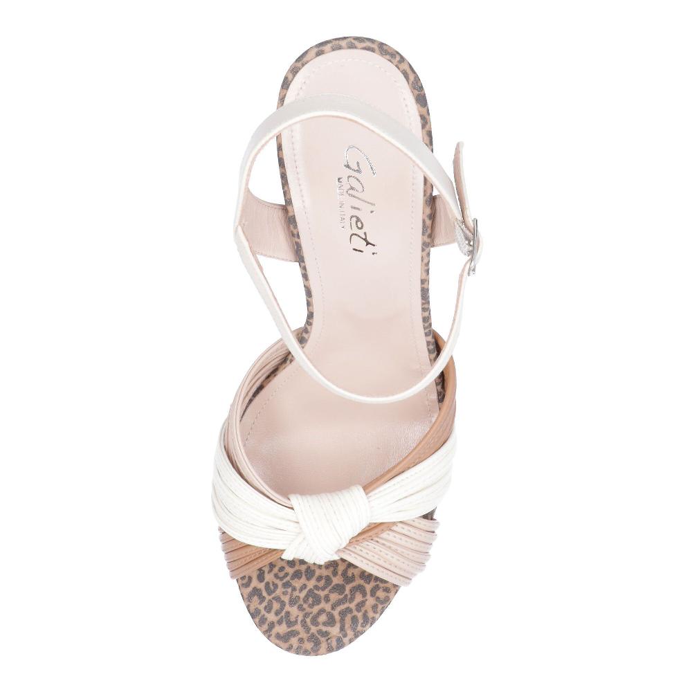 QVC Galieti Sandalo In Pelle Listini Incrociati E Tacco 13 Cm