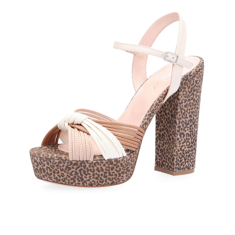 QVC Galieti Sandalo in pelle listini incrociati e tacco 13 cm