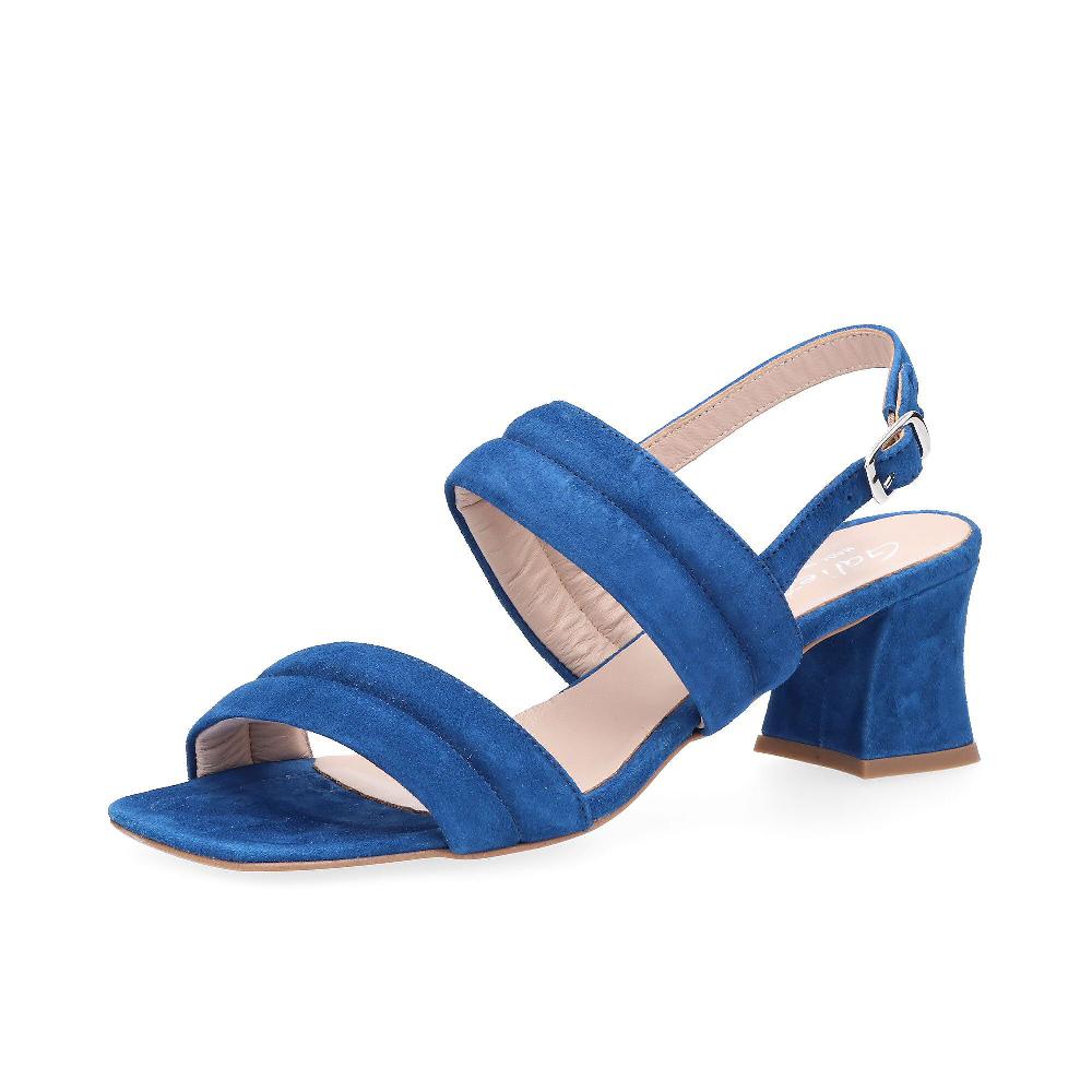 QVC Galieti Sandalo in pelle scamosciata con tacco 5 5 cm