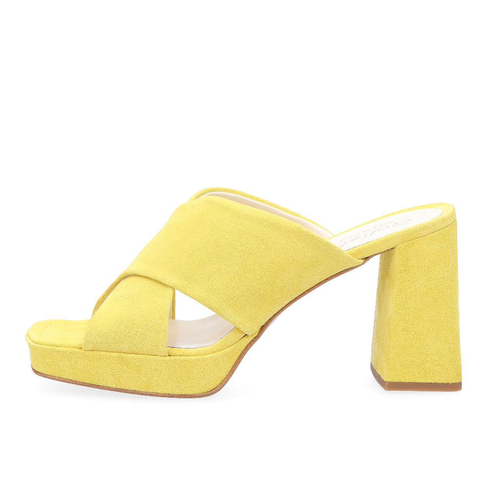 QVC Galieti Sandalo In Pelle Scamosciata Tacco 10 Cm E Plateau 3 Cm