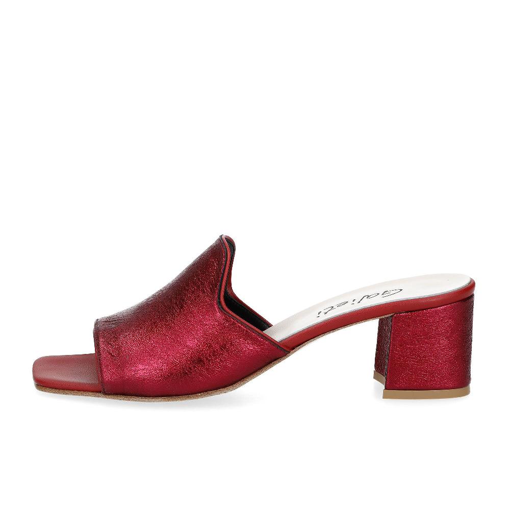 QVC Galieti Sandalo Mule In Pelle Laminata/craquele Con Tacco 5 5 Cm