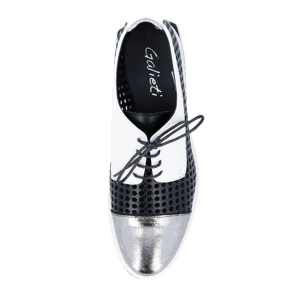 QVC Galieti Scarpe Derby Stringate Con Inserti A Contrasto