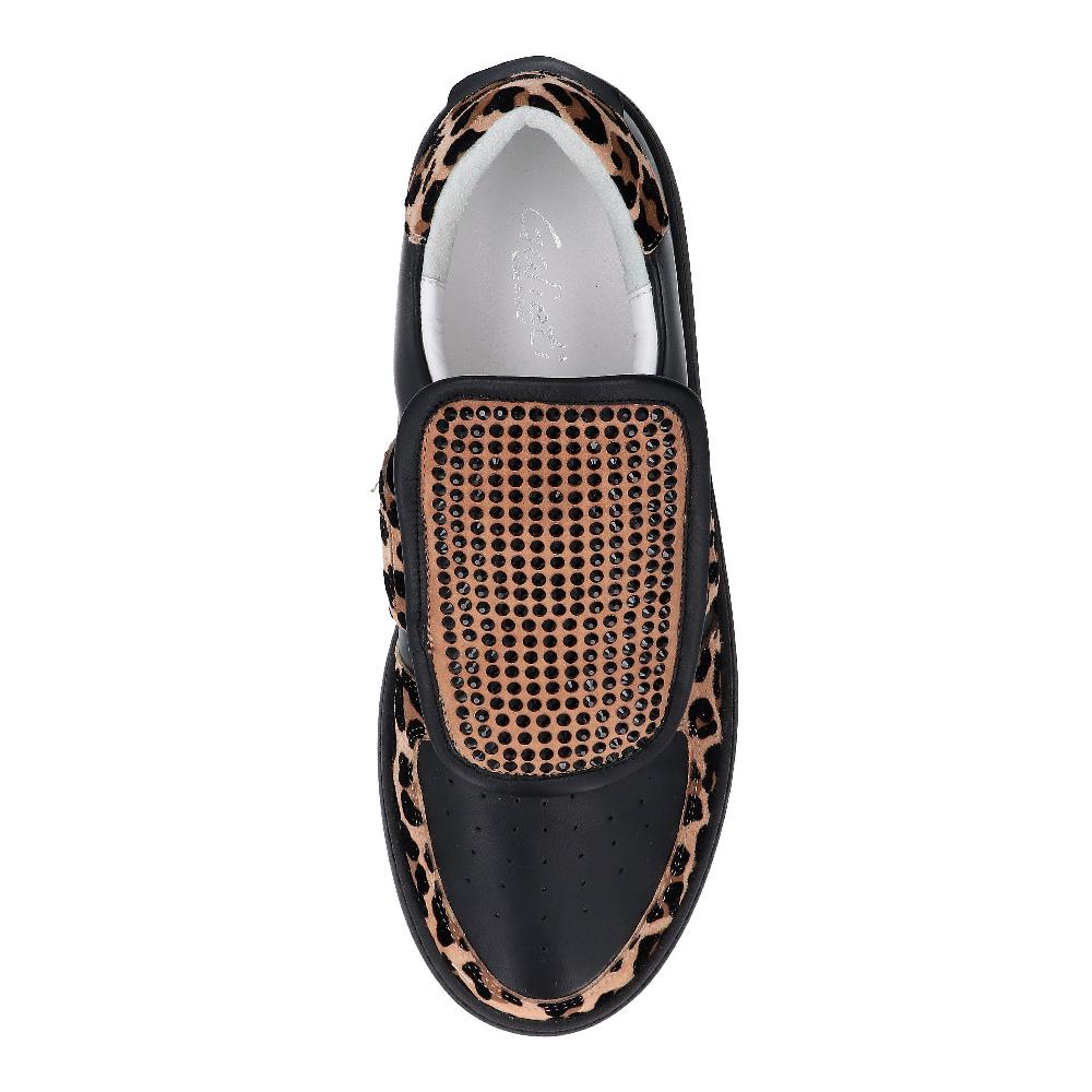 QVC Galieti Scarpe In Pelle Con Inserti Scamosciati E Strass