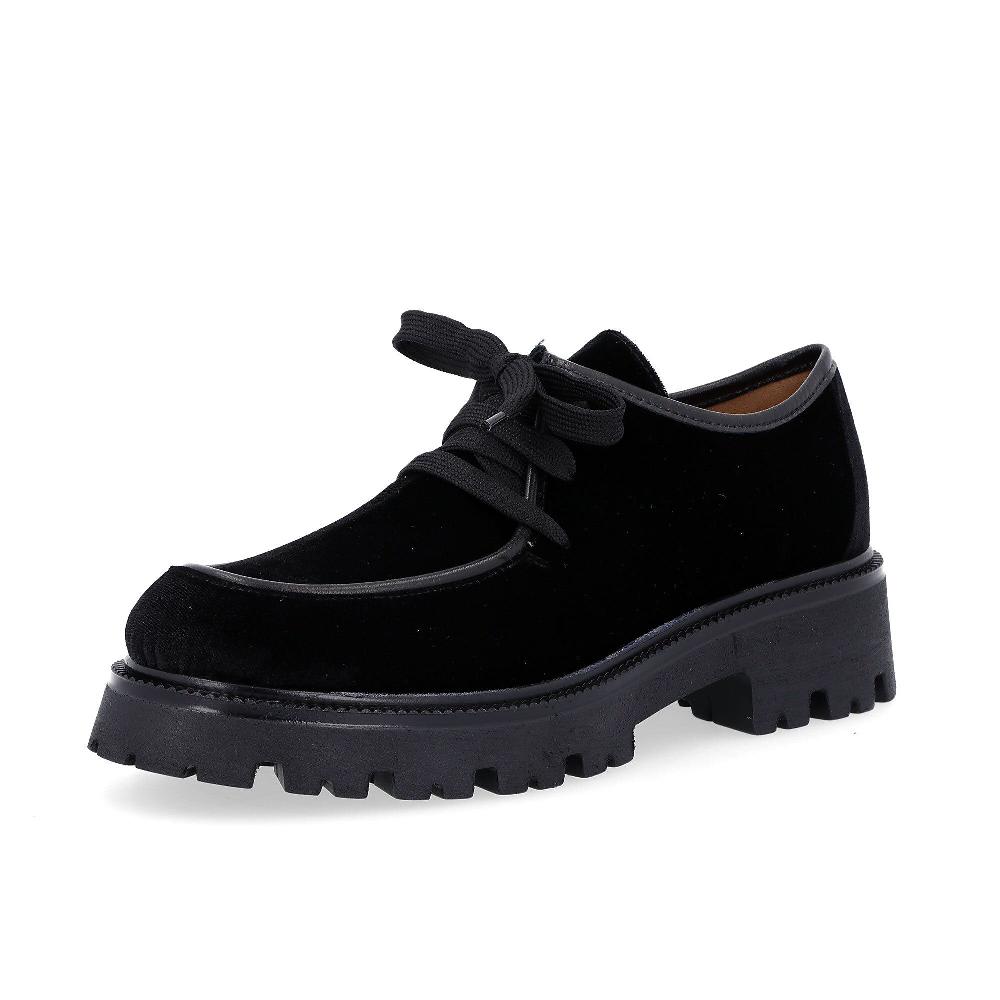 QVC Galieti Scarpe stringate in velluto con fondo in gomma