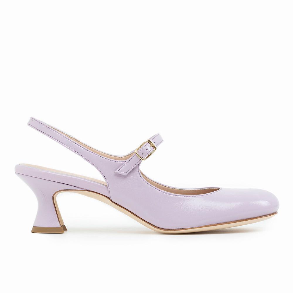 QVC Galieti Slingback In Pelle Cinturino Con Fibbia Tacco 5 5 Cm Made In Italy