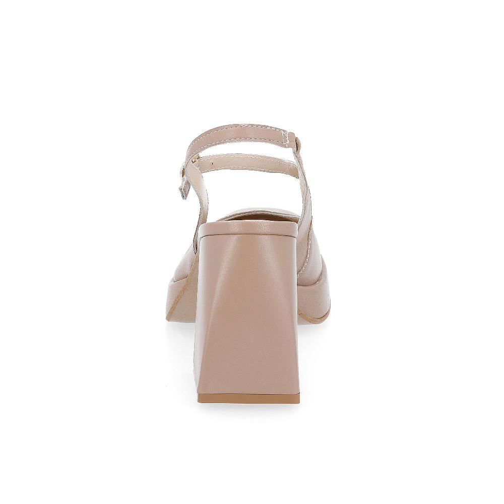 QVC Galieti Slingback In Pelle Con Plateau Tacco 9 5cm
