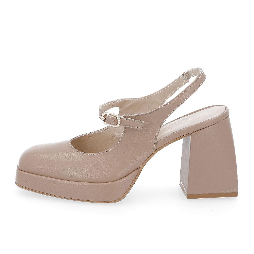 QVC Galieti Slingback In Pelle Con Plateau Tacco 9 5cm