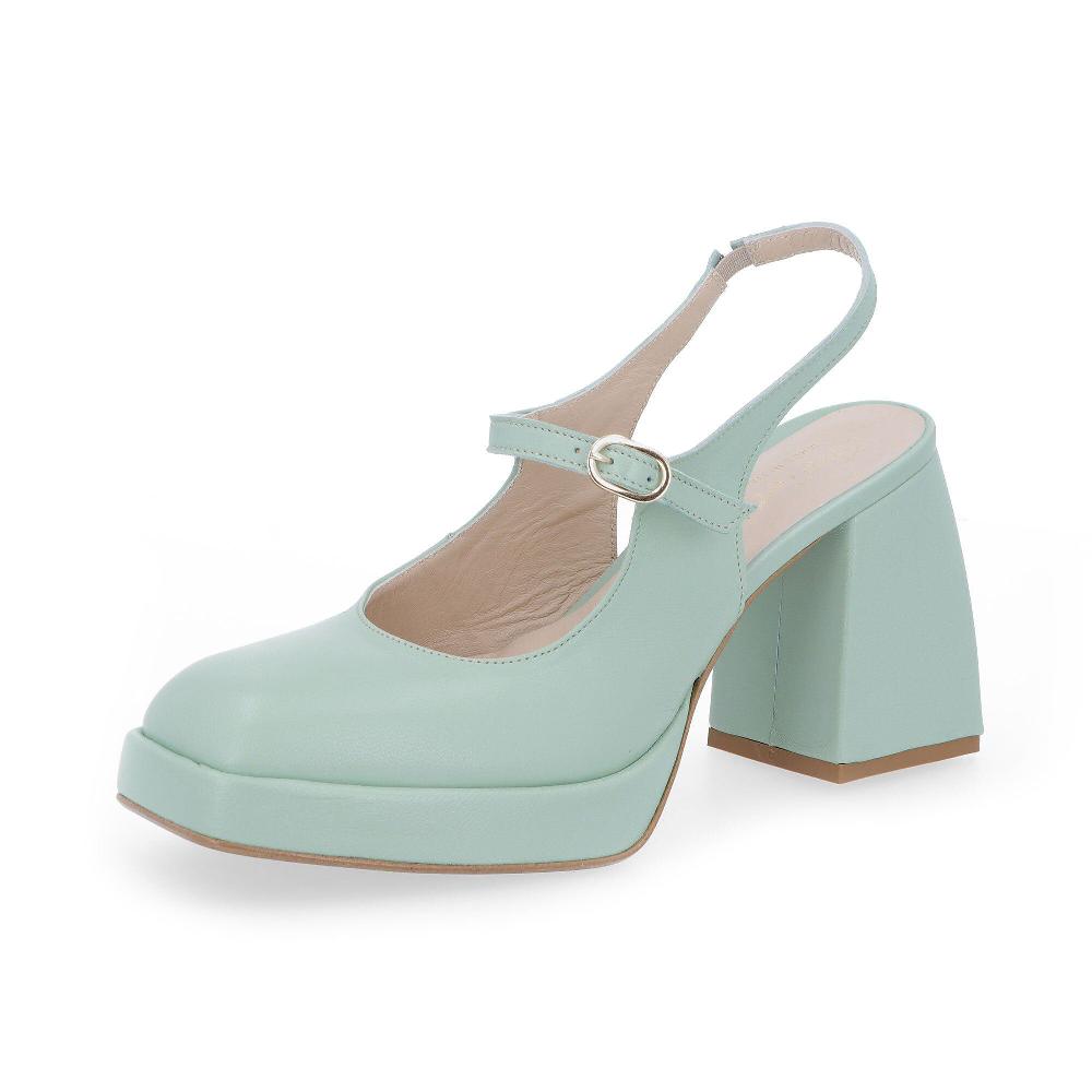 QVC Galieti Slingback in pelle con plateau tacco 9 5cm