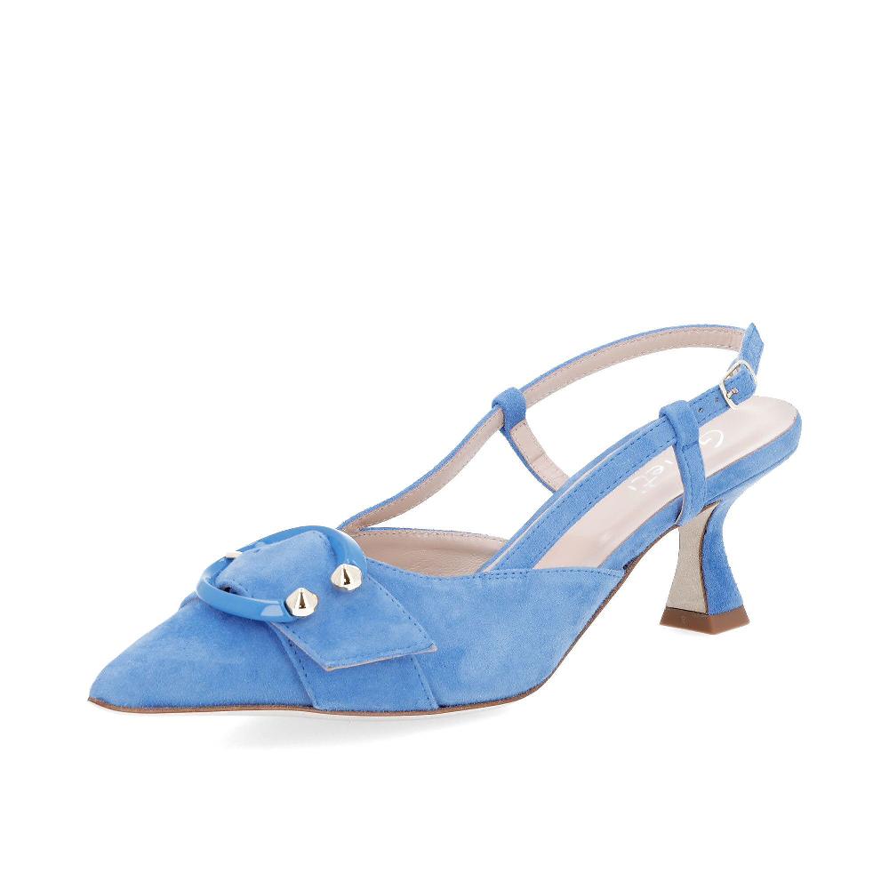 QVC Galieti Slingback in pelle scamosciata con fibbia e tacco 6 5 cm