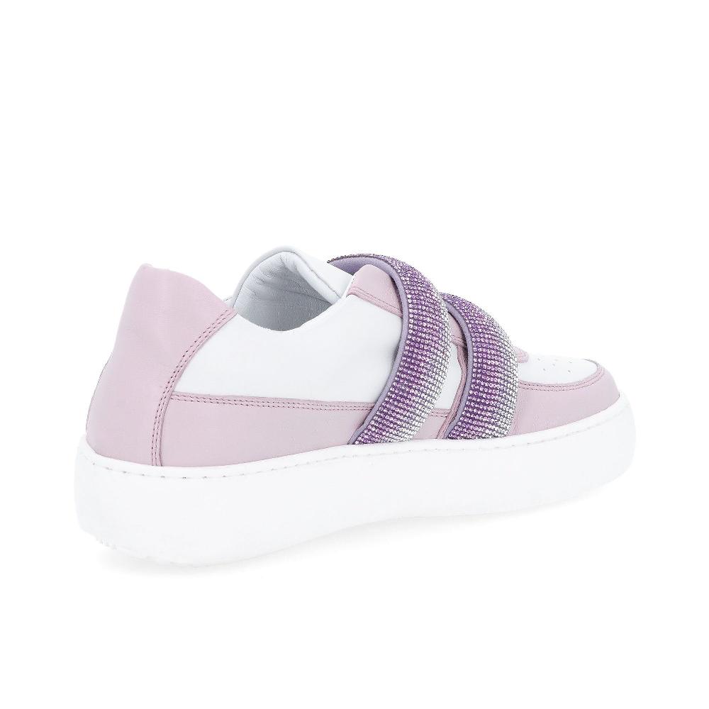 QVC Galieti Sneaker In Pelle Con Inserti A Contrasto E Strass