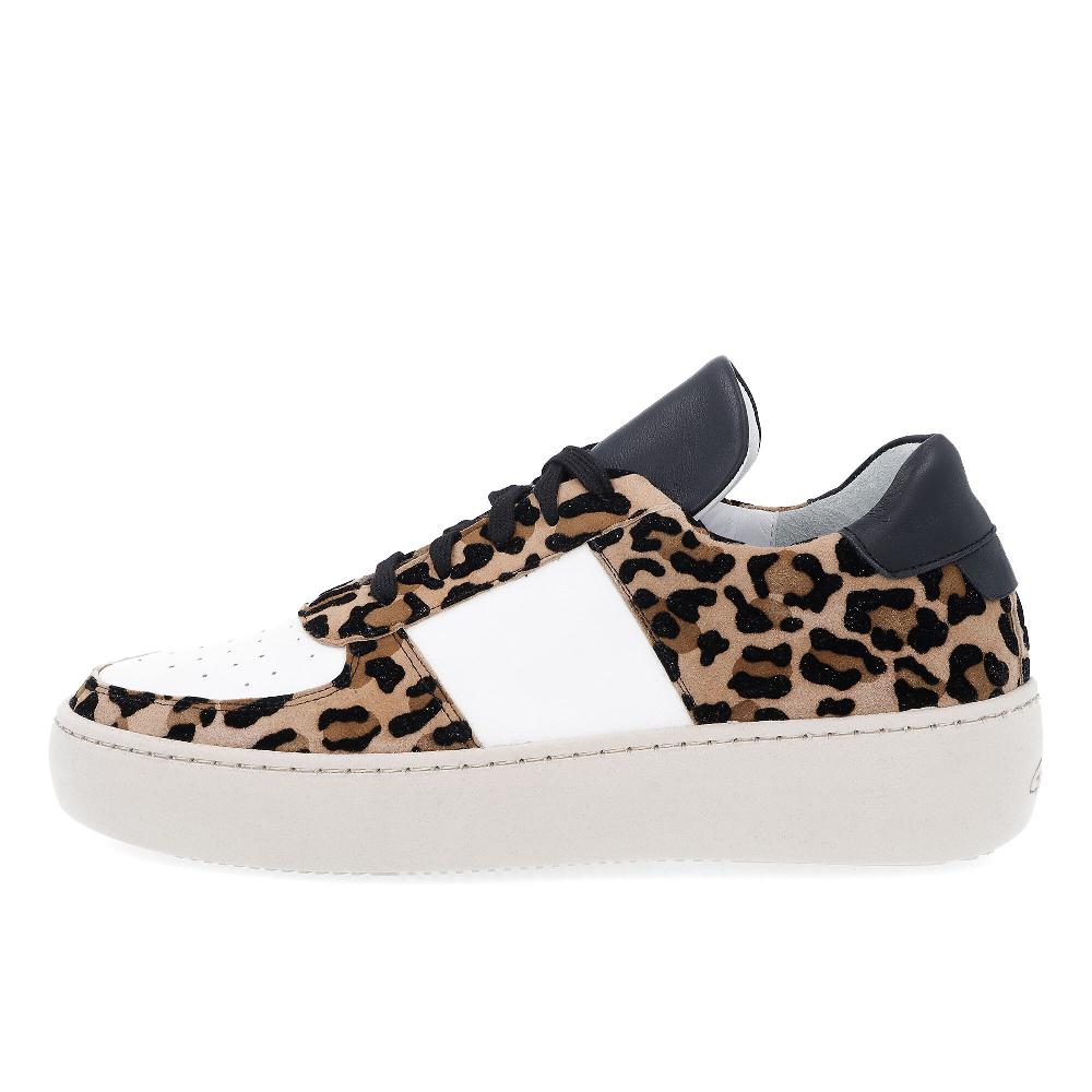 QVC Galieti Sneaker In Pelle Stringata Inserto Scamosciato