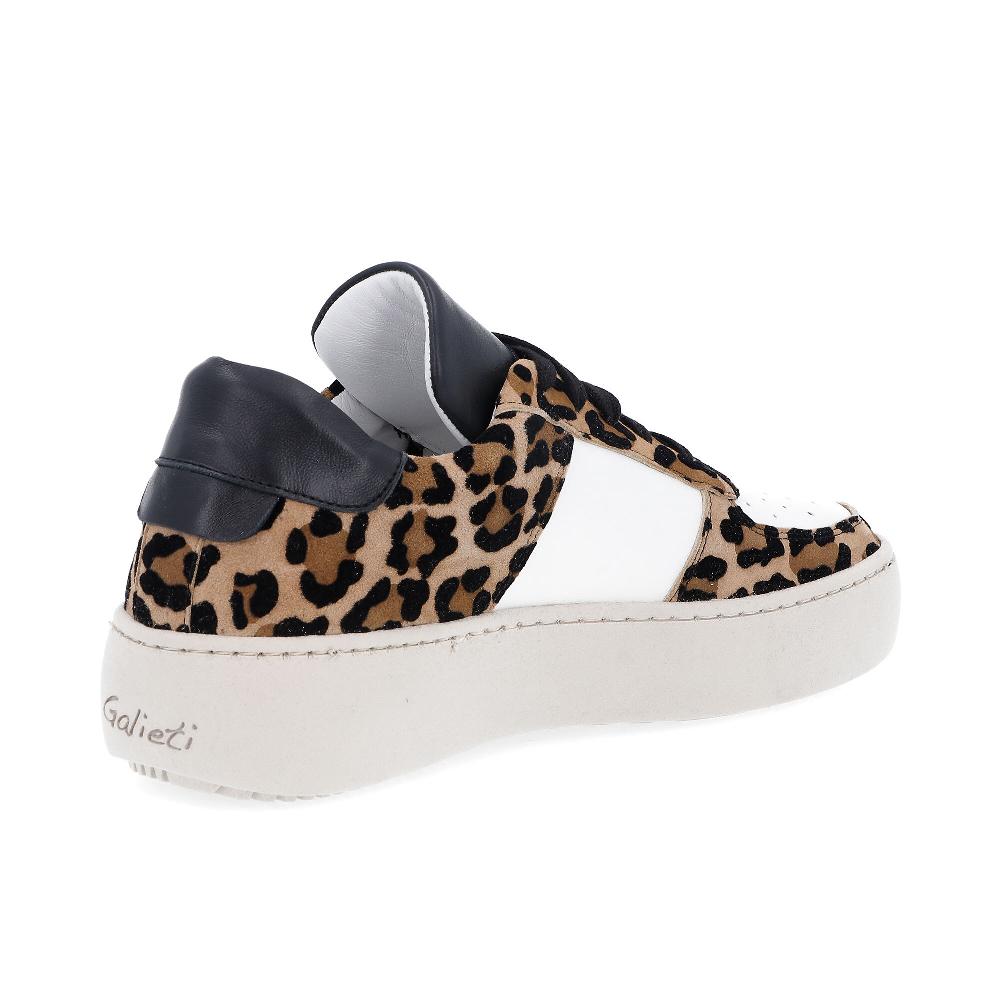 QVC Galieti Sneaker In Pelle Stringata Inserto Scamosciato