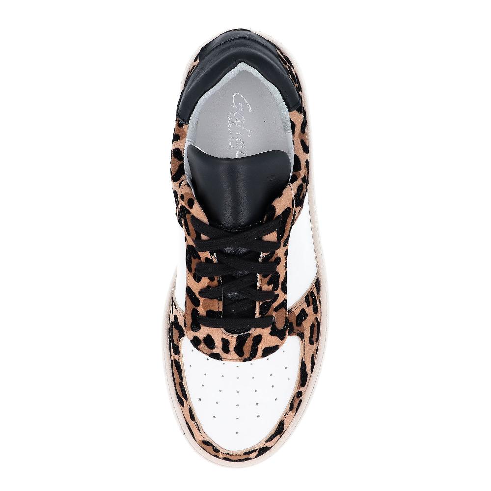 QVC Galieti Sneaker In Pelle Stringata Inserto Scamosciato