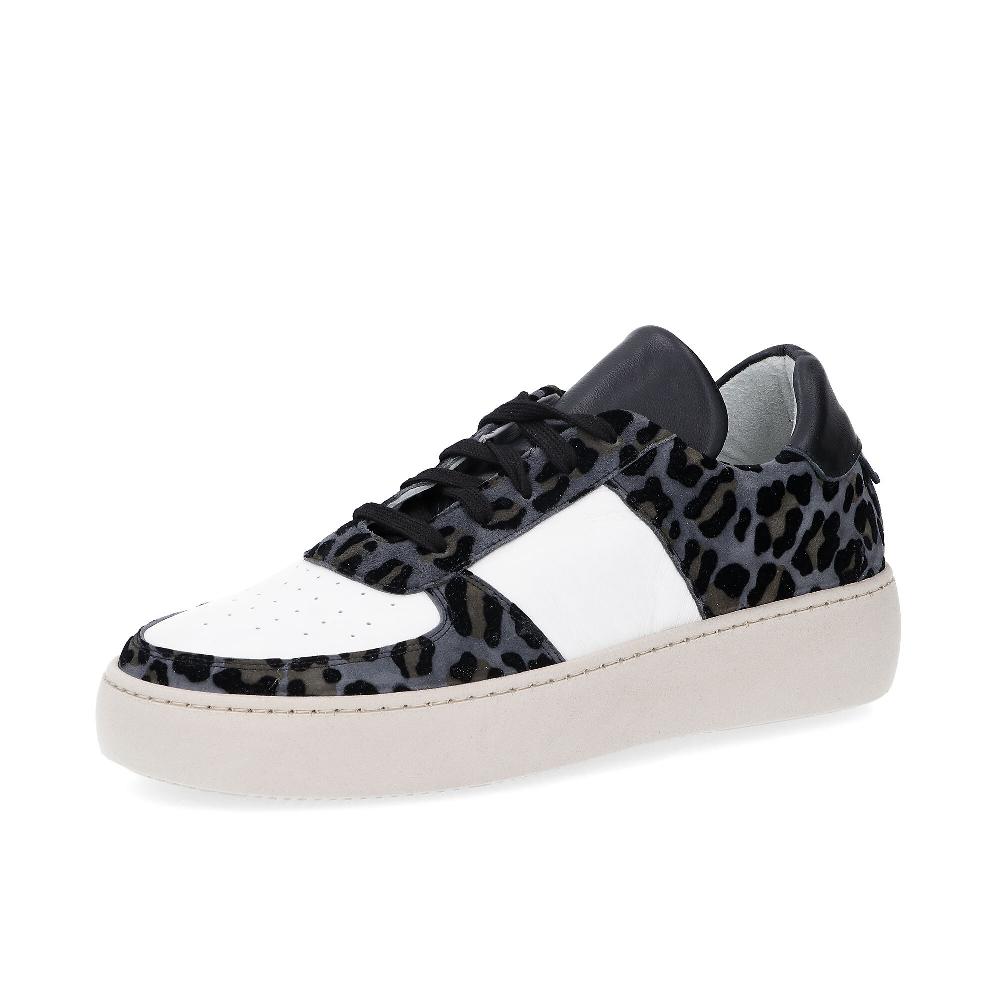 QVC Galieti Sneaker in pelle stringata inserto scamosciato