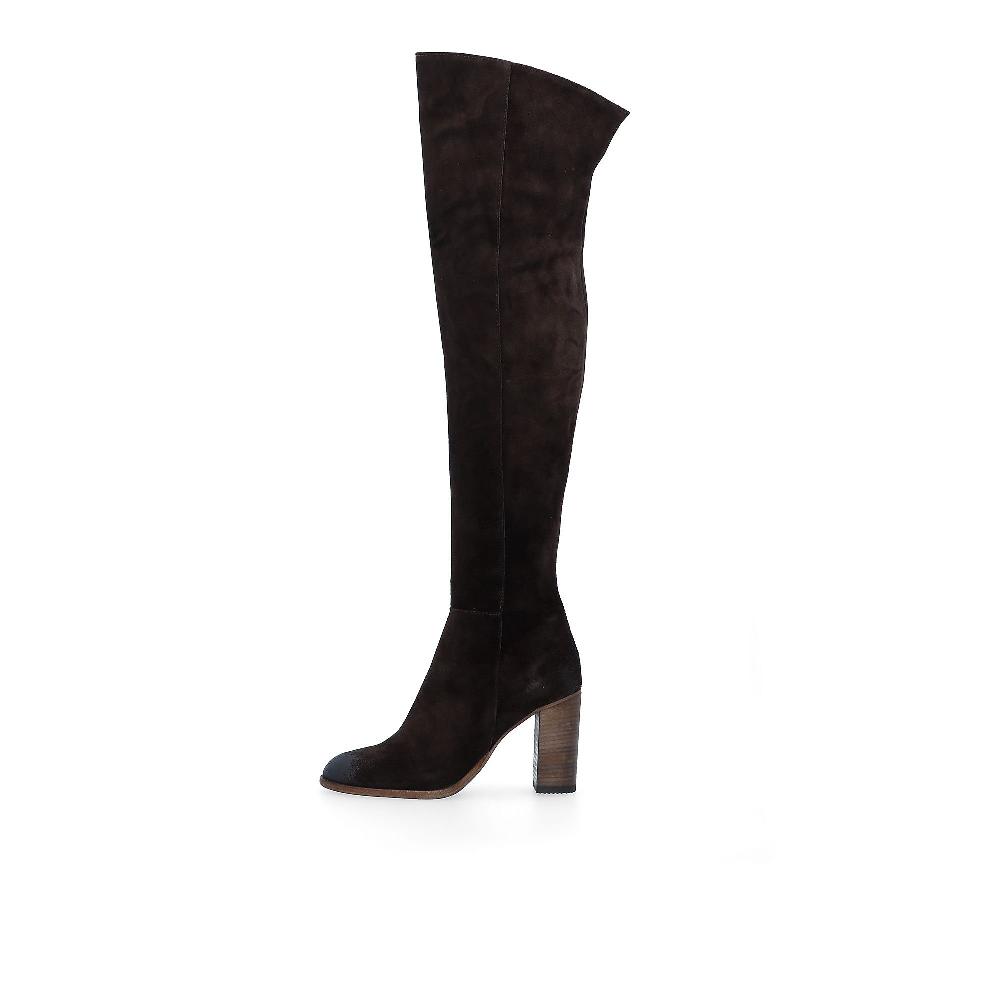 QVC Galieti Stivale In Pelle Scamosciata Con Tacco 9 Cm