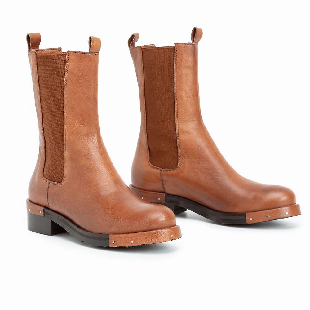 QVC Galieti Stivaletti Chelsea In Pelle Con Elastico Tacco 3 5cm