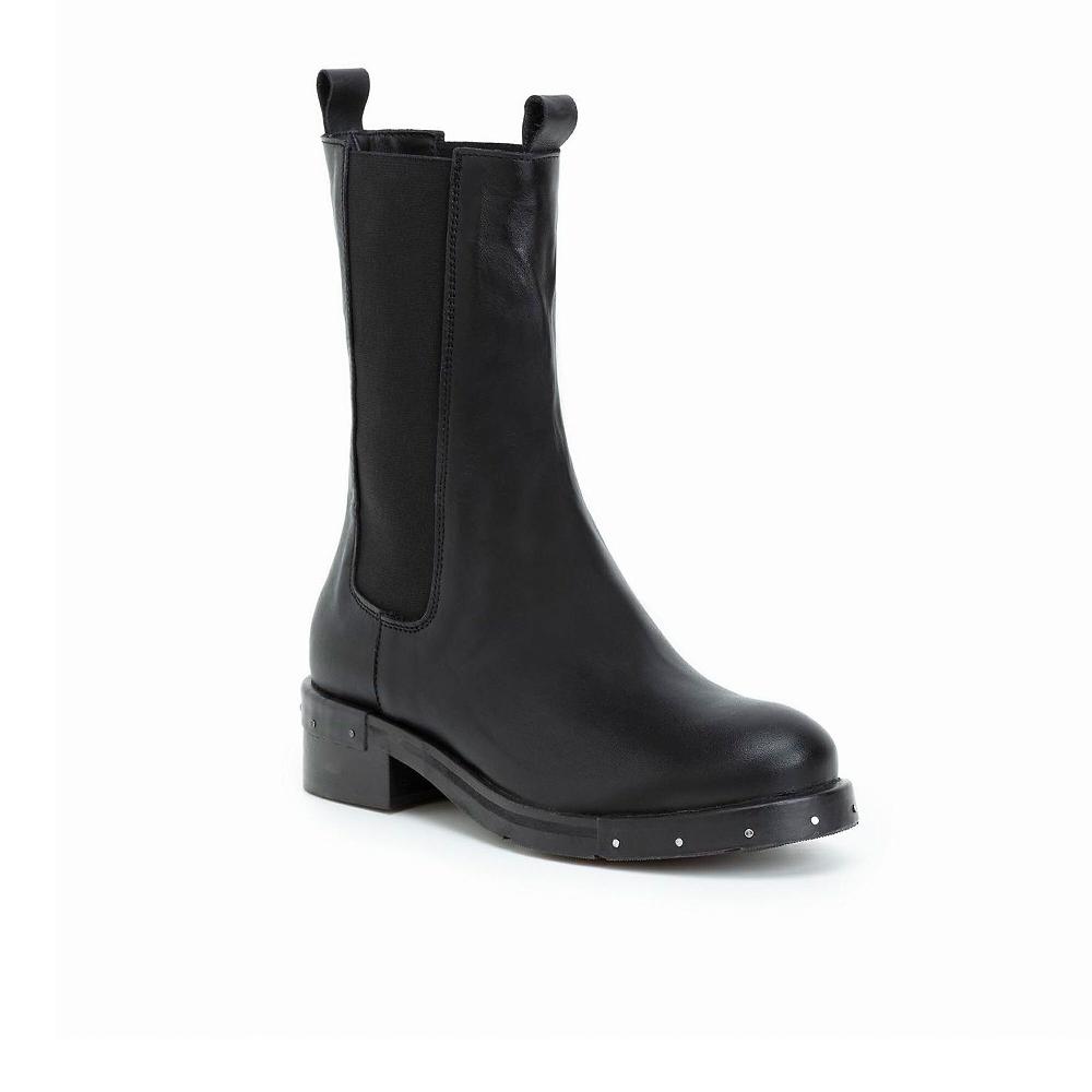 QVC Galieti Stivaletti Chelsea in pelle con elastico tacco 3 5cm